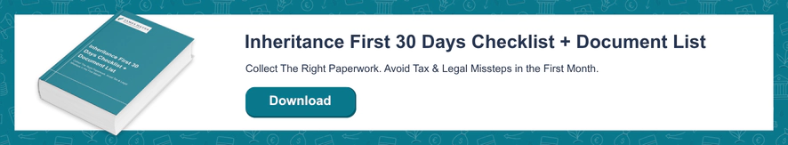 Inheritance first 30 days checklist document list banner featured banner